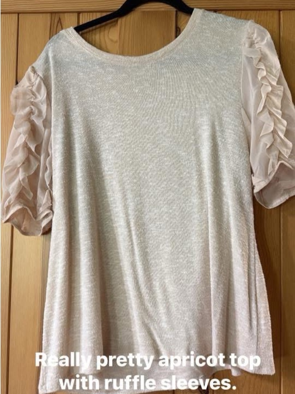 Apricot Ruffle Sleeve Women's Top
